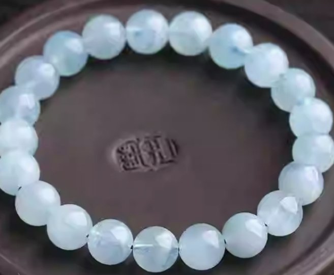 Blue Aquamarine Calming Bracelet - Grounding -Buddhism & Truths