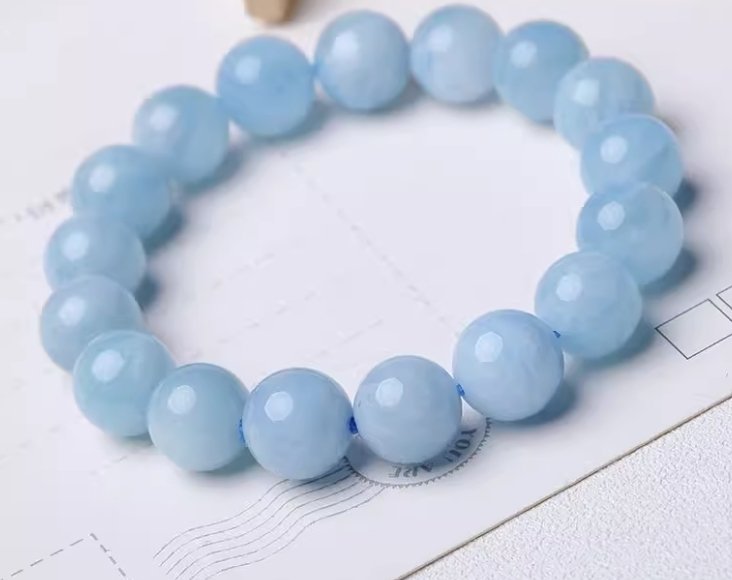 Blue Aquamarine Calming Bracelet - Grounding -Buddhism & Truths