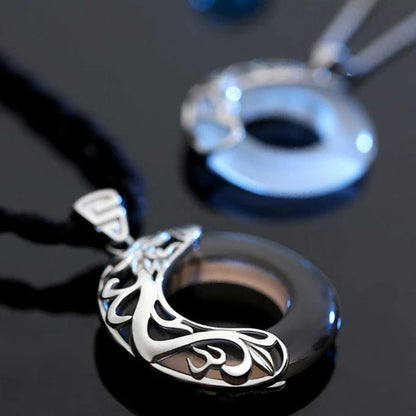 Dragon & Phoenix Couple Necklace - Obsidian & Opal Pendants for Protection-Love-Buddhism & Truths