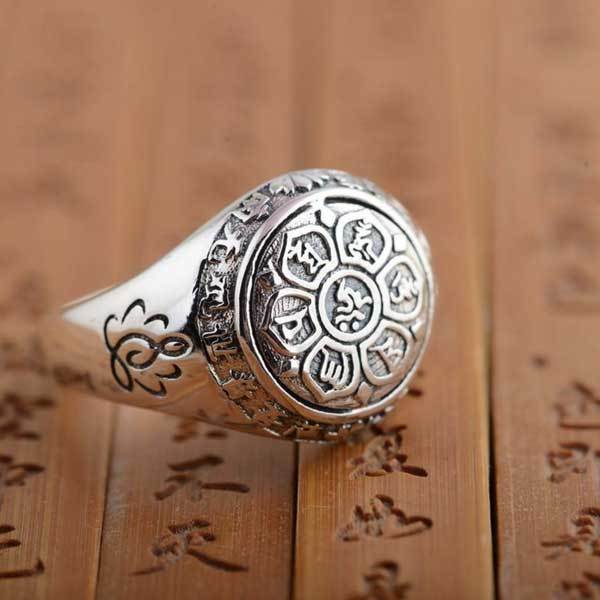 Lotus Mantra Ring –  Silver, Gold-Buddhism & Truths