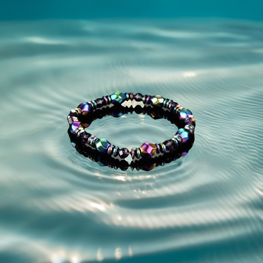 Rainbow Magnetic Hematite Wellness Bracelet-Balance And Well-Being-Buddhism & Truths