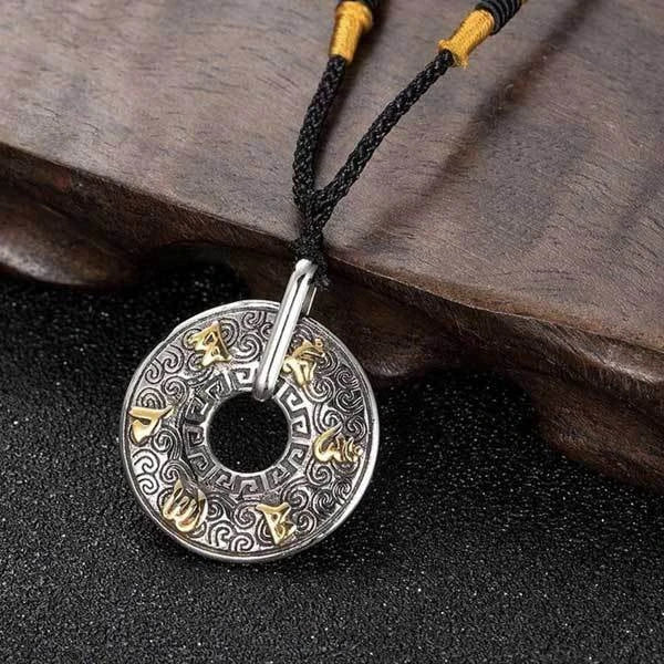 Tibetan Mani Mantra Coin Necklace-Buddhism & Truths